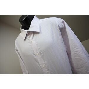 David Donague Dress Shirt Plaid Trim Fit Luxury Mens 18.5 36/37 2XL XXL